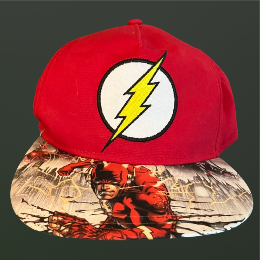 DC COMICS FLASH YOUTH OFFICIAL LICENSED SNAPBACK HAT BASEBALL CAP GRAPHIC BRIM